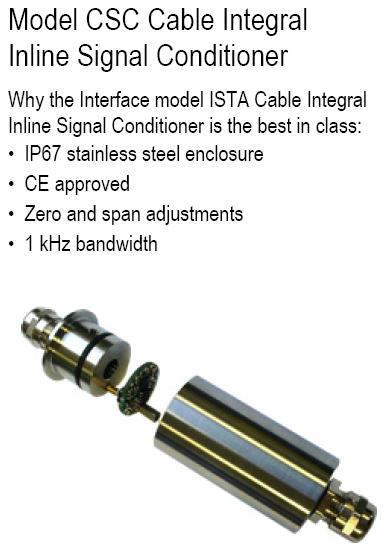 Interface CSC, Stainless Steel Submersible Signal
                  Conditioner for Load Strain or Torque