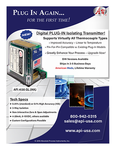 API - Absolute Process Instruments - Signal
                  Conditioning Isolators