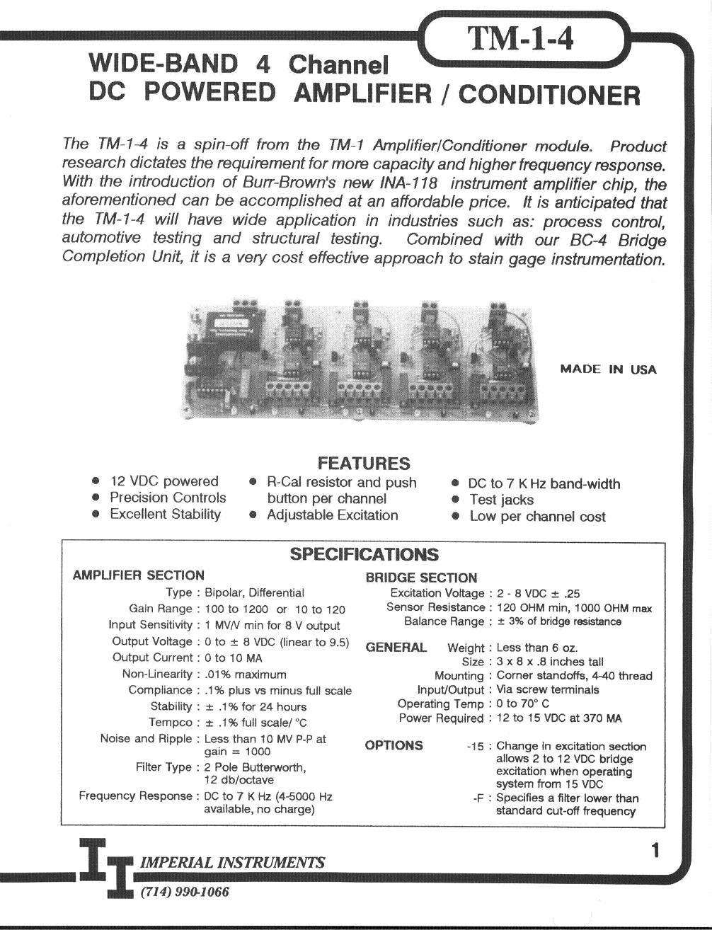 4-Channel Strain Gage Signal Conditioner