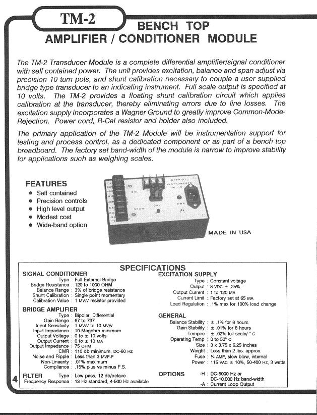 Bench-Top Strain Gage Signal Conditioner