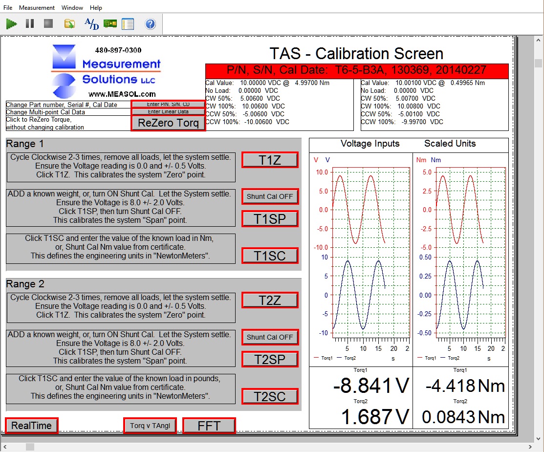 RealTime
                  Data Acquisition Calibration
